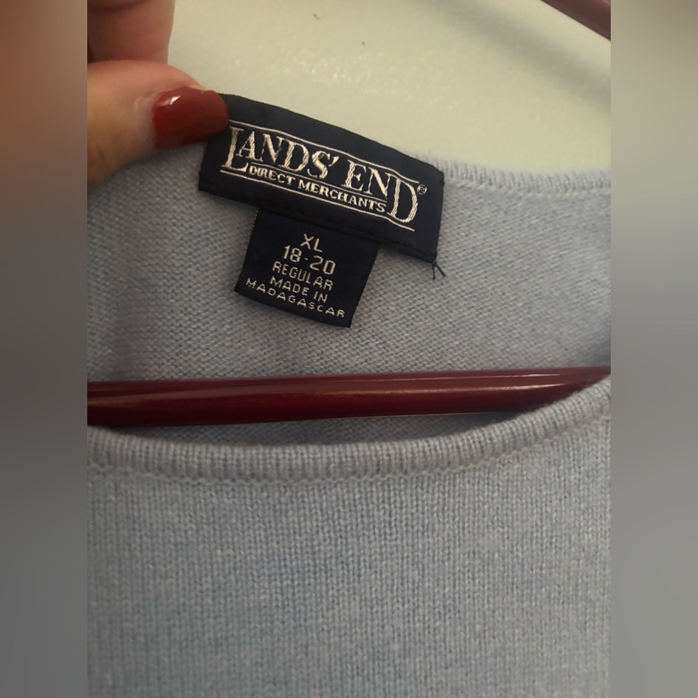 Lands' End Light Blue Cardigan and Shell Set - Picture 7 of 9